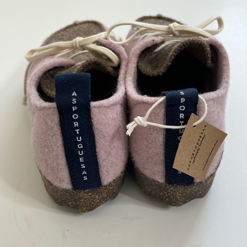New Asportguesas by Fly London Chat Sneaker Wool Rubber Cork Pink Size 37 Shoes - Picture 3 of 9